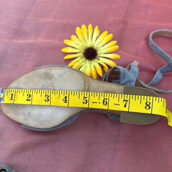 🩷 Sigerson Morrison; Paulina Slate Blue Suede Ankle Wrap Cork Sandals; Sz. 7.5! - Picture 12 of 12